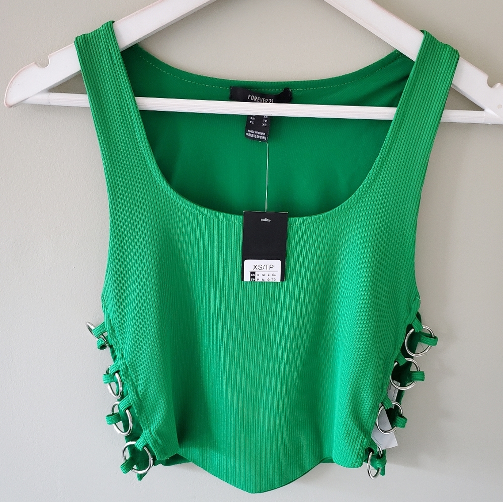 NWT Forever 21 XS Y2K Whimsigoth Punk Grunge Coachella Festival Rave Crop Top